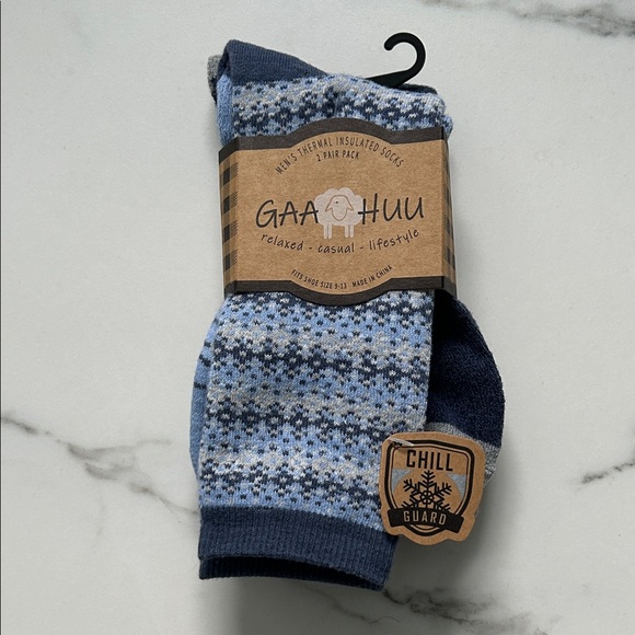 Men's GAA HUU 2 pairs Chill Guard Blue Casual Socks - Picture 1 of 1